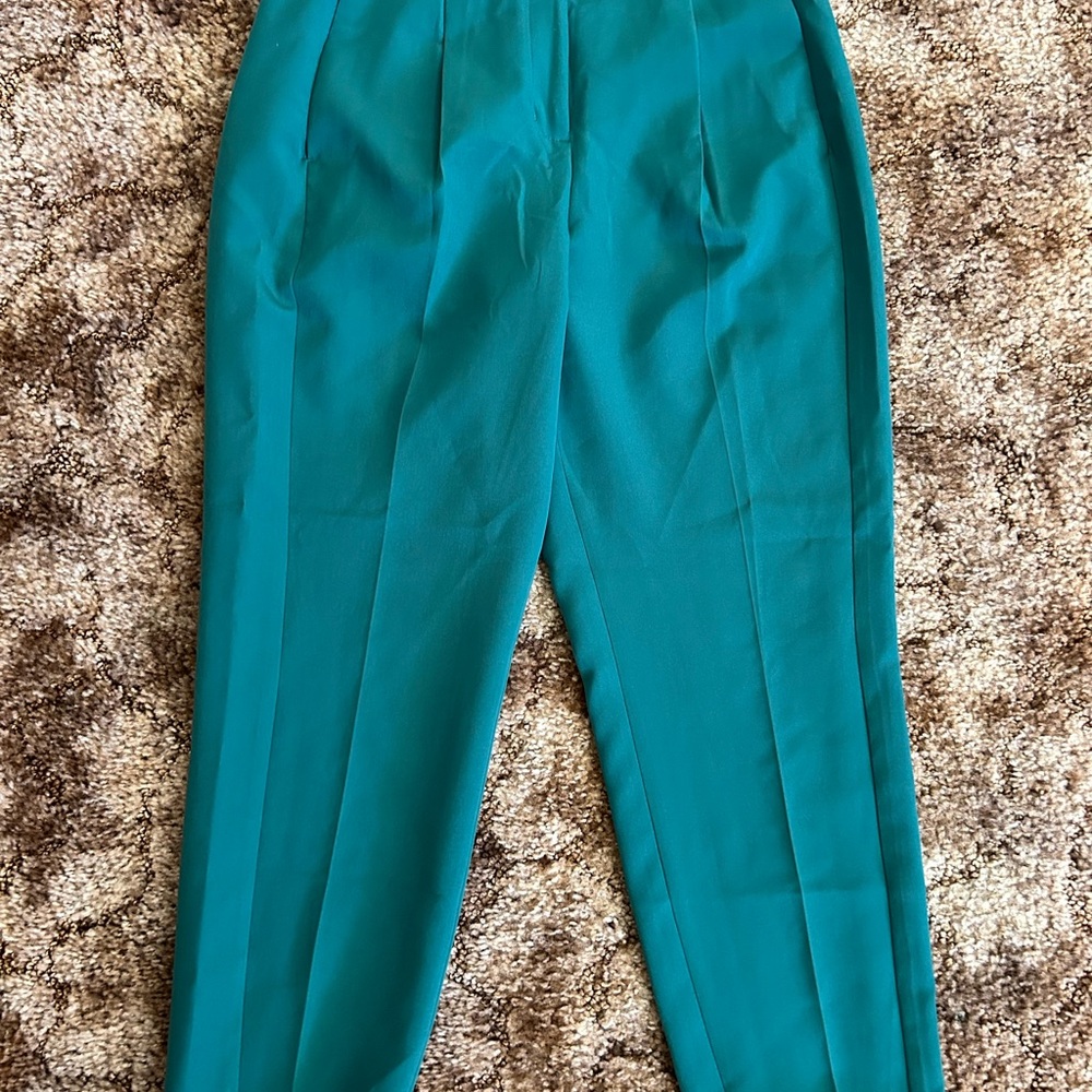 Expresa Teal High-Waisted Trousers